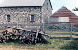 One of the many stone buildings at Highfield House Stanley