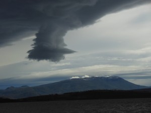 A storm coming in near home... Mount Wellington in the background.