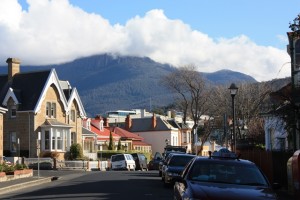Wondering around Battery Point Hobart with the mountain in the background.... all the locals refer to Mount Wellington as "The Mountain"