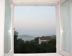 This mornings early view form my bed at La Villa