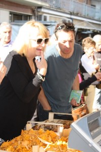 Martin and Valli picking produce for tonights dinner 