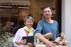 Nicola (LA Villa) and Martin (chef) at the markets