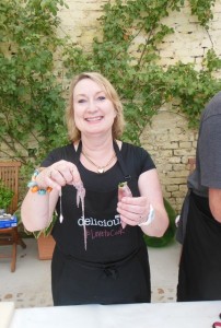 Leanne attempting to stuff her baby squid