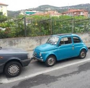 Local cars and very tight parking spots