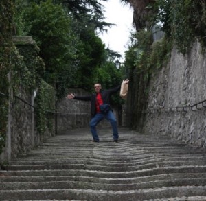 Mal, on one of the many hundreds of staircases in Lake Como. We tried to walk at least 10km a day to help with the eating !