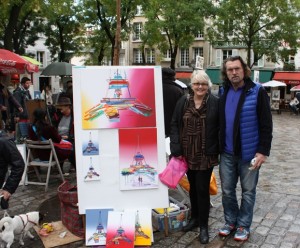 We bought a lovely little sketch of the Eiffel Tower from this man 