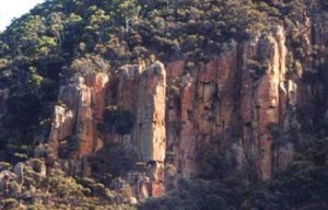 Rock faces with sheer drops into the ocean