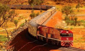 The Ghan.... and yes, everything is surrounded by that red earth.