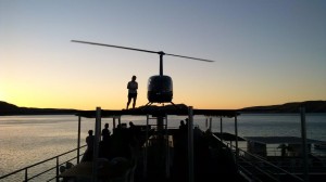 An evening flight on the helicopter