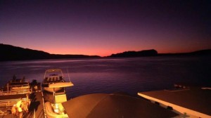 Sunset aboard our boat