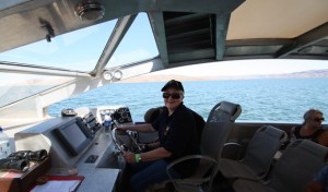 I got to drive the boat on the cruise !!!