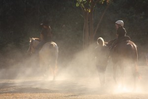 Kids riding at Bundy Station