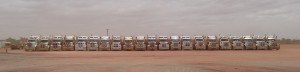 Trucks all Lined up at Port Hedland prior to a cyclone. Chris (my ex husband) took and gave me this photo