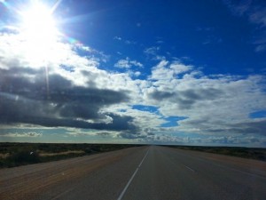 Straight roads and stunning skys