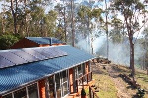 Wayne, our very handy handyman doing some more clearing this morning