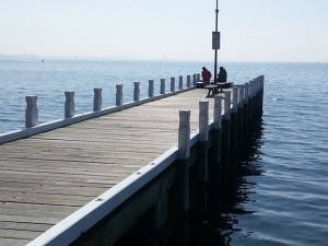 A smaller jetty at Geelong looking out onto Port Phillip Bay